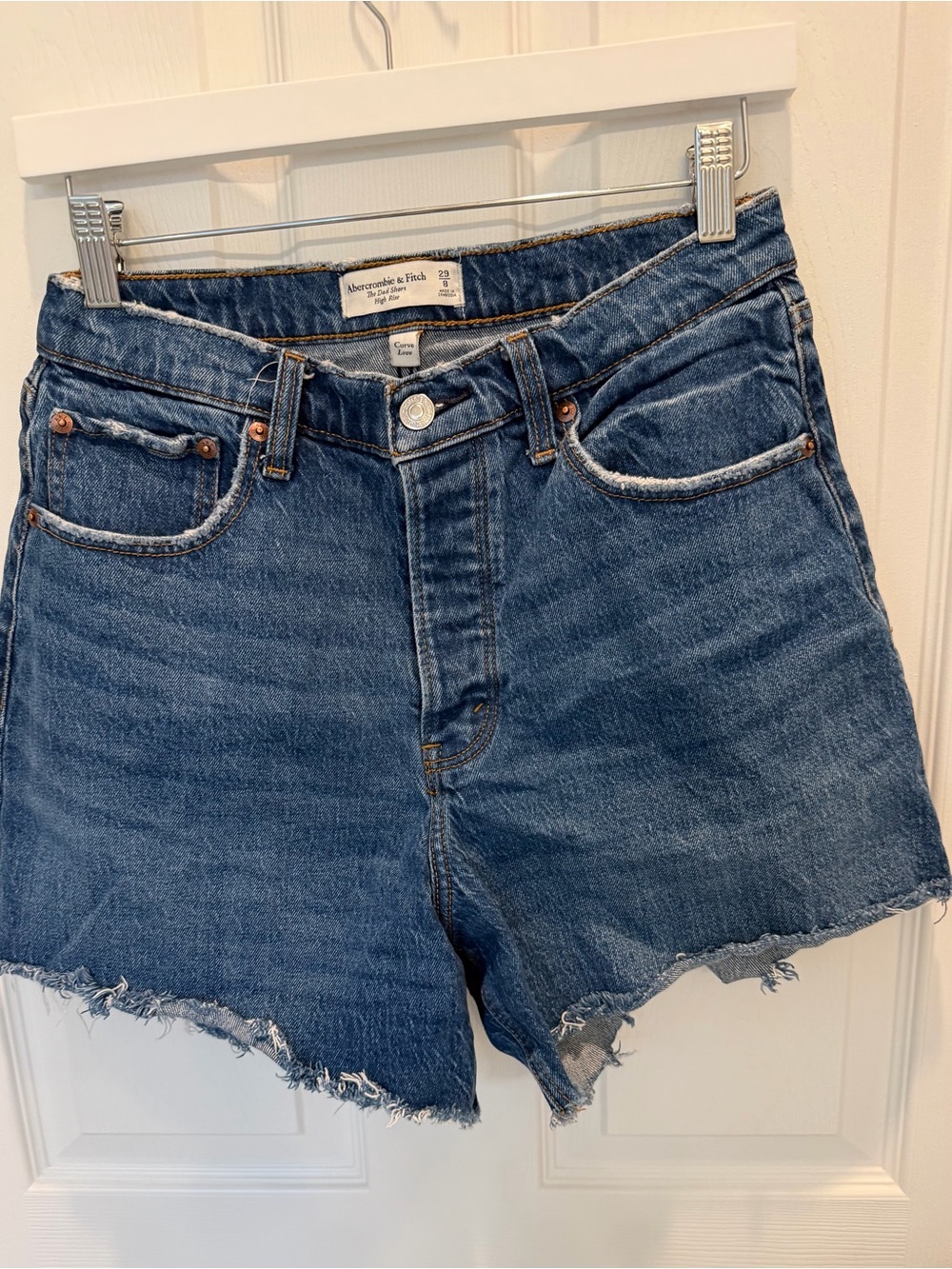 Abercrombie & Fitch Curve Love The Dad Short High Rise Denim Shorts Size 29